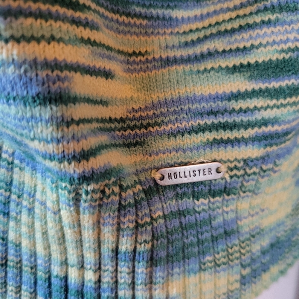 Hollister Blue Green Knit Cardigan Sweater - Picture 5 of 8